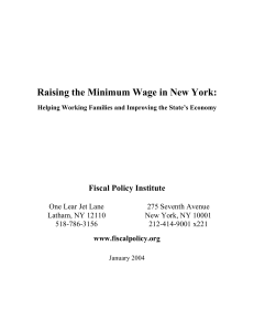 Raising the Minimum Wage in New York