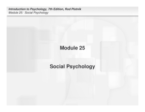 Module 25 Social Psychology