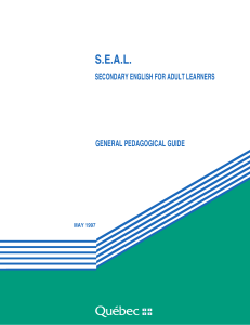 General Pedagogical Guide - Ministère de l`Éducation et de l