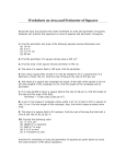 Worksheet on Area and Perimeter of Squares