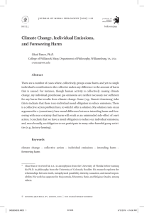 Climate Change, Individual Emissions, and Foreseeing Harm