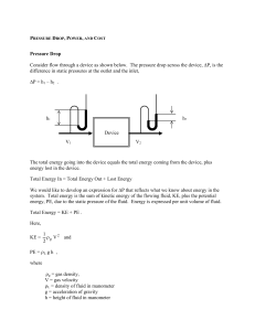 Pressure Drop, Power, and Cost