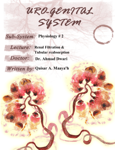 Physiology # 2 Dr. Ahmad Dwari Qaisar A. Maaya`h