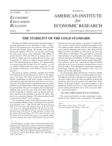 EEB 1.99 - Gold Standard - American Institute for Economic