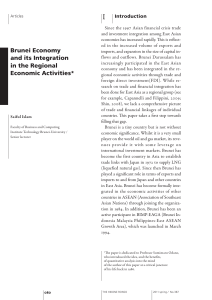 Brunei Economy and its Integration in the Regional Economic