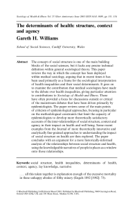 The determinants of health: structure, context and agency