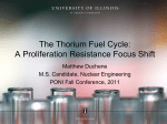 The Thorium Fuel Cycle: A Proliferation Resistance Focus Shift