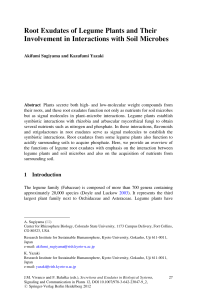 Root Exudates of Legume Plants and Their Involvement in