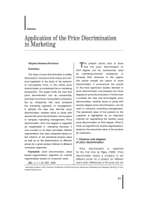 Application of the Price Discrimination in Marketing