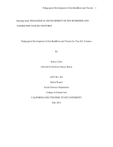 Pedagogical Development of Zen Buddhism and Taoism for Taos