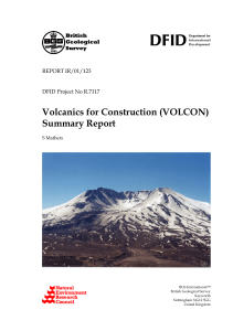 (VOLCAON) summary report. - British Geological Survey