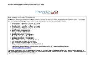 Fairlawn Primary School. Writing Curriculum. 2014-2015