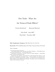 Free Trade: What Are the Terms-of