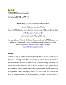 Vol 8, no 1, (2016): pp(77 -91) Trade Policy: Free Trade versus