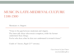 MUSIC IN LATE-MEDIEVAL CULTURE 1100-1500
