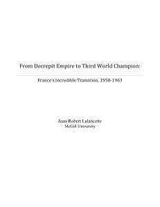 From Decrepit Empire to Third World Champion: France`s Incredible