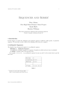 Sequences and Series