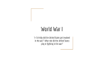 World War I