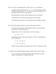 How do you know if a quadratic equation will have one, two, or no
