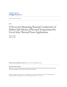 A Device for Measuring Thermal Conductivity of Molten Salt Nitrates
