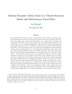 Optimal Dynamic Carbon Taxes in a Climate