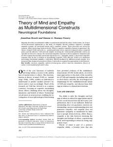 Theory of Mind and Empathy as Multidimensional Constructs