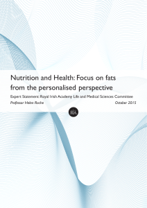 Nutrition and Health: Focus on fats from the personalised perspective