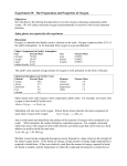 Experiment # 9 Properties of Oxygen