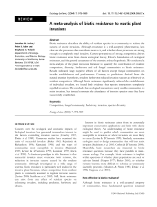 A meta-analysis of biotic resistance to exotic plant invasions