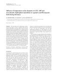 Influence of temperature on the dynamics of ATP, ADP and non