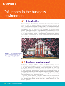 Influences in the business environment