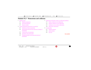 Module P2.5 Momentum and collisions