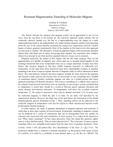 Resonant Magnetization Tunneling in Molecular Magnets