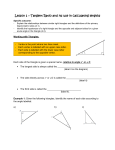 Lesson 1 – Tangent Ratio and its use in calculating lengths