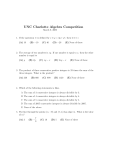 UNC Charlotte Algebra Competition