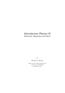 Introductory Physics II - Duke Physics