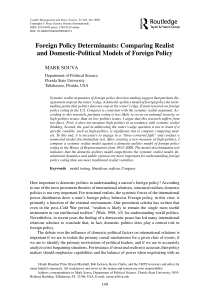 Foreign Policy Determinants: Comparing Realist and Domestic