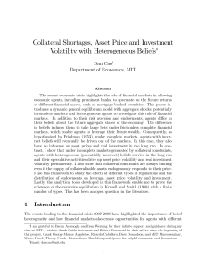 Collateral Shortages, Asset Price and Investment