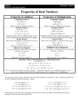 Properties of the Real Numbers