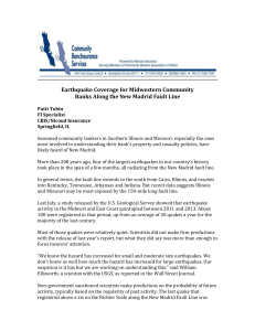 Earthquake Coverage for Midwestern Community Banks Along the
