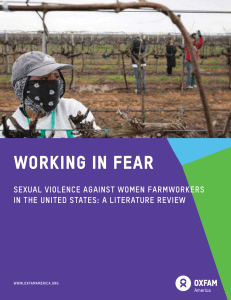 Working in Fear, Sexual Violence Against Women Farmworkers in