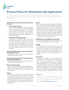 Privacy Policy for Embodied Labs Application