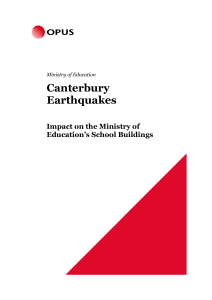 Canterbury Earthquakes – Impact on the Ministry