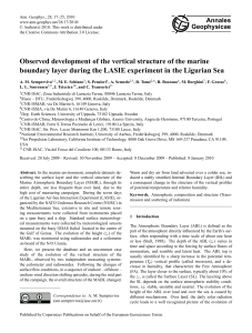 Observed development of the vertical structure of the marine