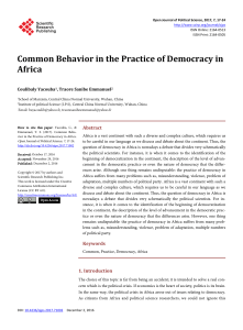 Common Behavior in the Practice of Democracy in Africa