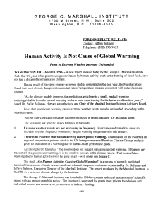 Human Activity Is Not Cause of Global Warming