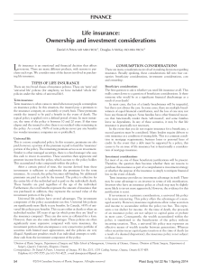 Life insurance: Ownership and investment considerations