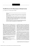 Possible errors in the measurement of retinal lesions.