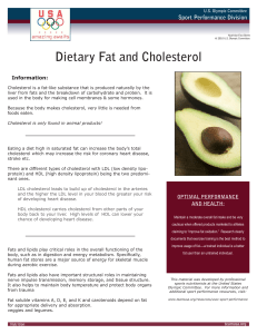 Dietary Fat and Cholesterol - Massachusetts Youth Soccer
