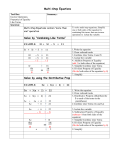 Multi-Step Equations Solve by “Combining Like Terms” Solve by